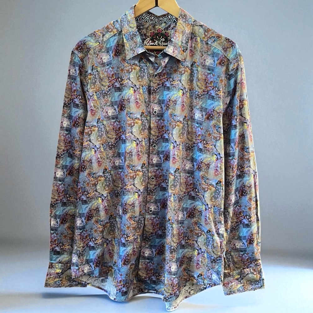 Robert Graham Ventosa Multicolour Button Dress Shirt Colourful Classic Collared